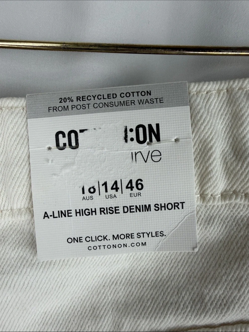 Cotton On Raw Hem Off-White Denim Shorts